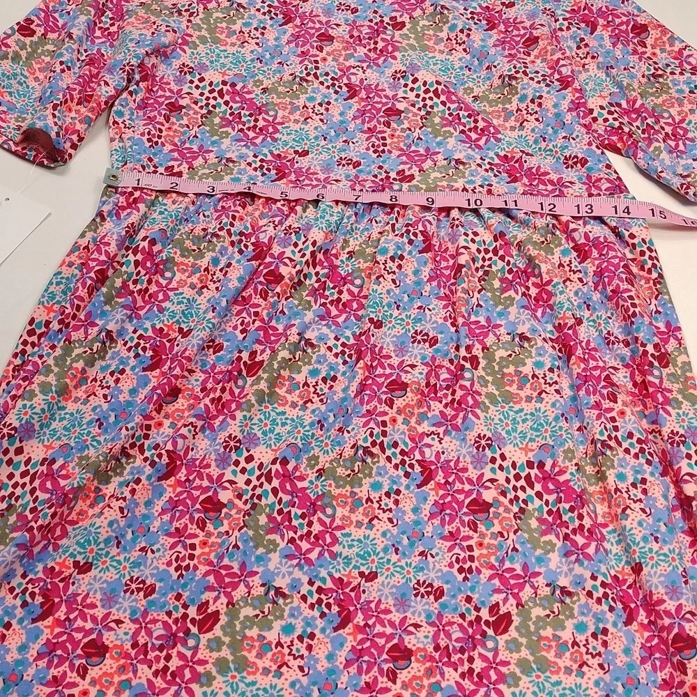 NWT Falls Creek Pink and Blue Floral Kids Dress SIZE XL